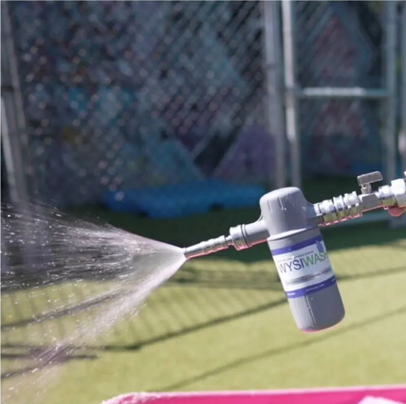 The Wysiwash sprayer the crew uses for yard deodorizing, misting a fenced dog area